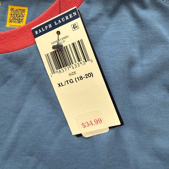 Polo by Ralph Lauren Boys Sz XL 18-20 Blue and Green Bear T-Shirt - Picture 7 of 7